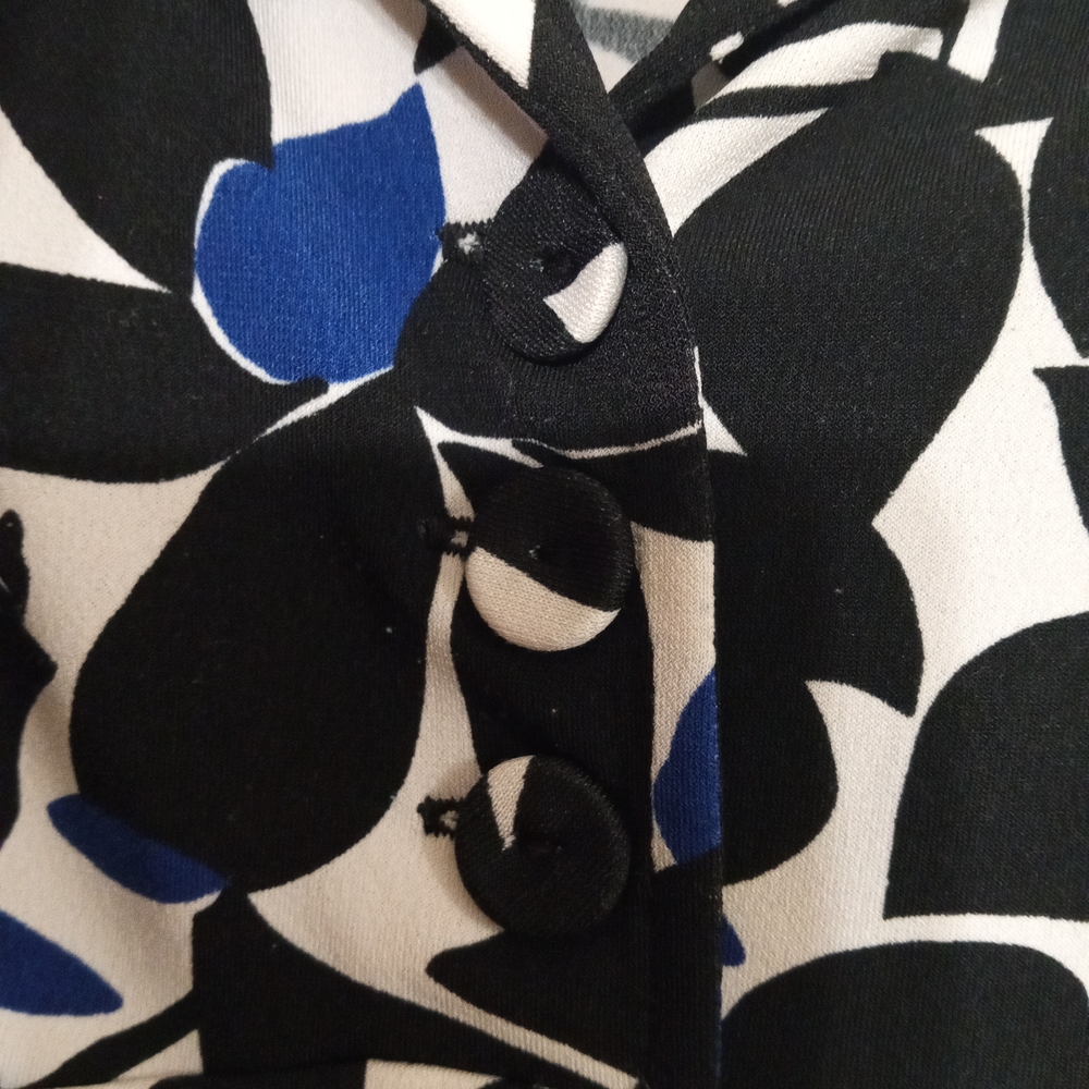 Ann Taylor Black and Blue V-Neck Midi Sundress - Picture 6 of 7